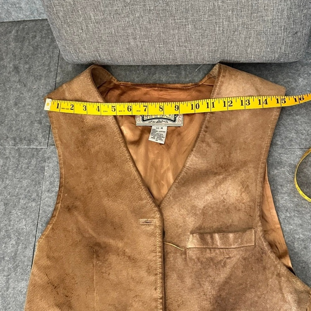Hype Genuine Leather Suede Vest Tan Brown Western Cowboycore Medium - Picture 9 of 14